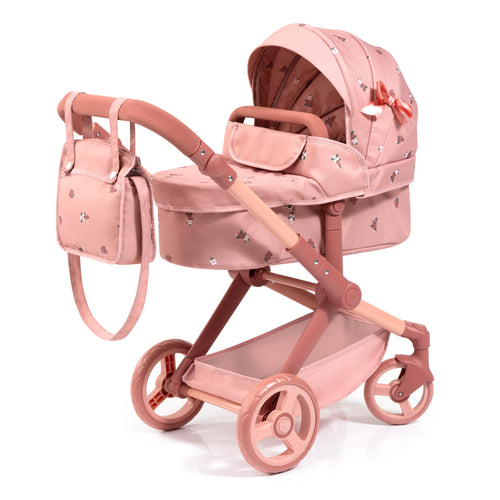 Bayer Design Puppenwagen Xeo Kombiwagen mit Tasche, rosa, integrierter Korb und Schwenkräder