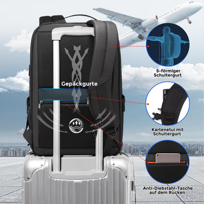 FENRUIEN Laptoprucksack 17 Zoll – Business Reise Erweiterbar