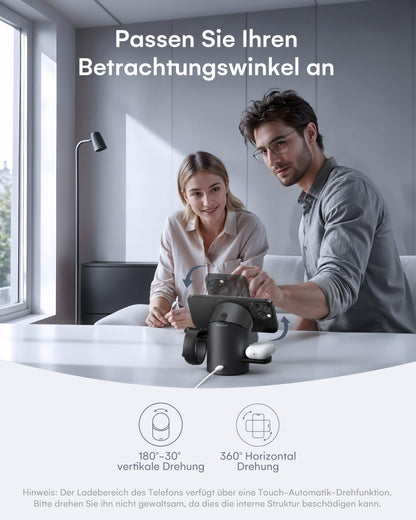 ZEEHOO 3-in-1 Wireless Ladestation Apple MagSafe QI2 15W