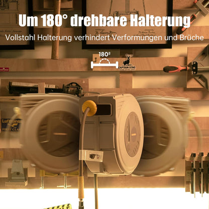 GLAHODEN Druckluftschlauchtrommel 20m+2m mit 9.5mm Schlauch