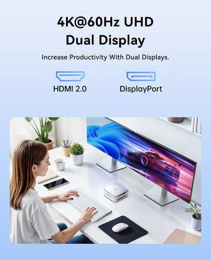 NiPoGi Essenx E2 Mini PC – Windows 11 Pro, 16GB/512GB SSD