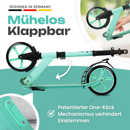 Rollkönig Kinderroller, faltbarer Cityroller mit grossen Rädern