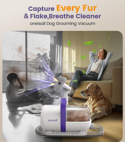 oneisall Hundestaubsauger mit Bürste – 4 Pflegewerkzeuge