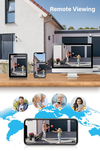 Jennov 5MP PTZ WLAN Aussen Überwachungskamera Set - 4 Kameras