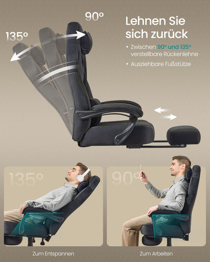 SONGMICS Gaming-Stuhl OBG077B08 - ergonomisch, tintenschwarz