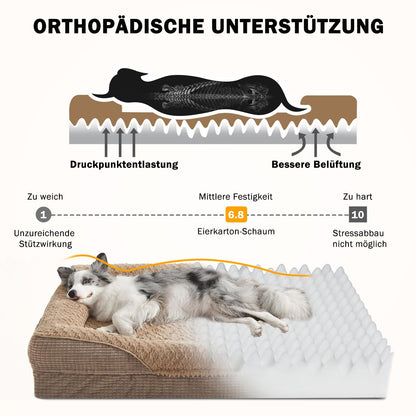 FURTIME Orthopädisches Hundebett Memory Foam XL - Braun