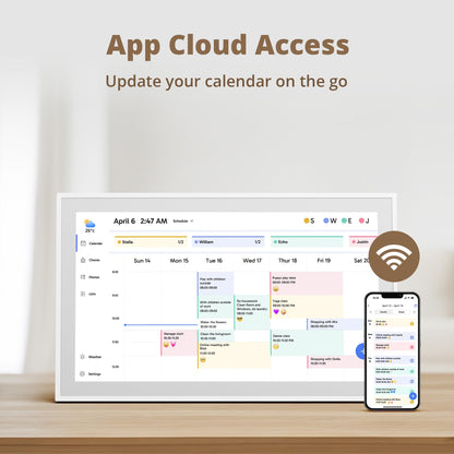 Dragon Touch 21.5 Zoll Digitaler Wandkalender Familienplaner – Weiss