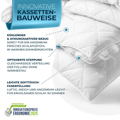 Glückstoff Sommerdecke 135x200 cm, leichtes kühlendes Duvet