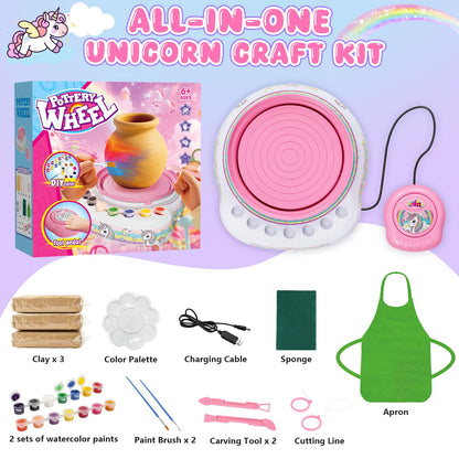 Weilim Töpferscheibe für Kinder, DIY-Töpferset mit Ton und Zubehör