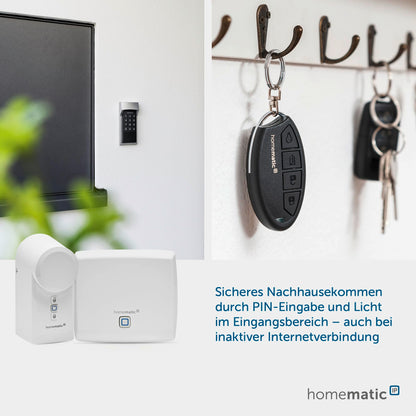 Homematic IP Smart Home Starter Set Mini Zutritt – Elektronisches Türschloss