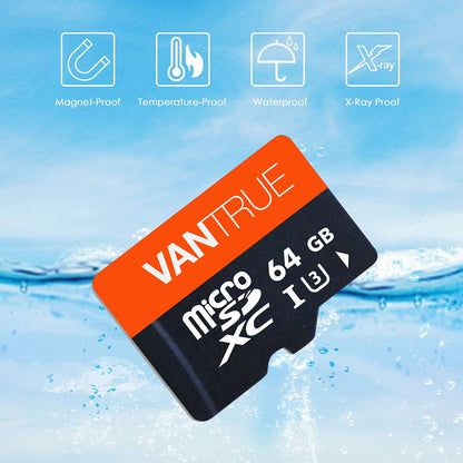 VANTRUE microSD Speicherkarte 64GB UHS-I U3 4K mit SD-Adapter