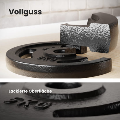 Hop-Sport Hantelscheiben Set Gusseisen 20 kg, 2 x 10 kg, 31 mm Loch