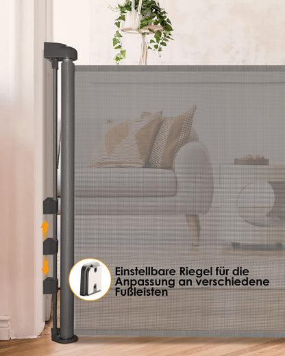 derimkcoa Treppenschutzgitter ausziehbar 0-140 cm, Grau