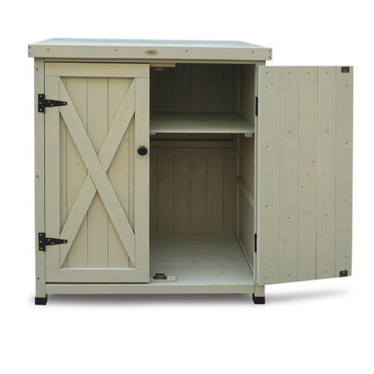 HABAU Laura Gartenschrank wetterfest Massivholz - Grau lasiert