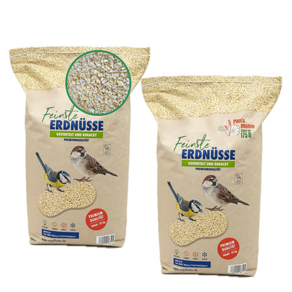Paul's Mühle Vogelfutter Erdnusskerne gehackt blanchiert 20 kg, gehackte blanchierte Erdnusskerne zur Vogelfütterung