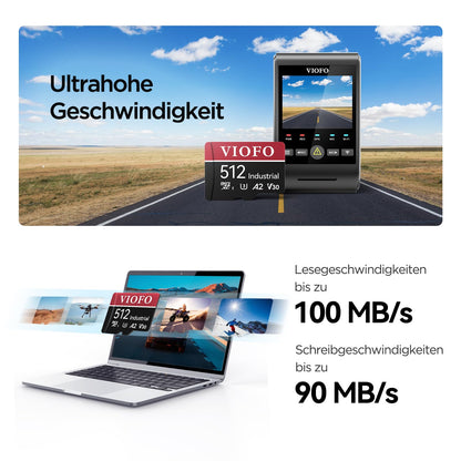 VIOFO microSD Speicherkarte Industriell - 512 GB U3 A2 V30
