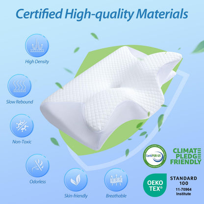 HOMCA Nackenkissen Memory Foam ergonomisches Kopfkissen 60x40 cm