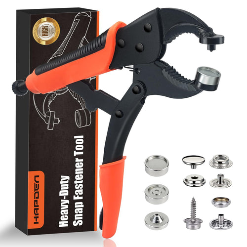 HAPDEN Druckknopf-Set mit Zange und 40 Edelstahl-Druckknöpfen 15 mm für Planen und Bootsabdeckungen