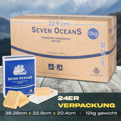 Seven Oceans XXL-Notfallnahrung, 24 x 500 g Notration, 2450 kcal