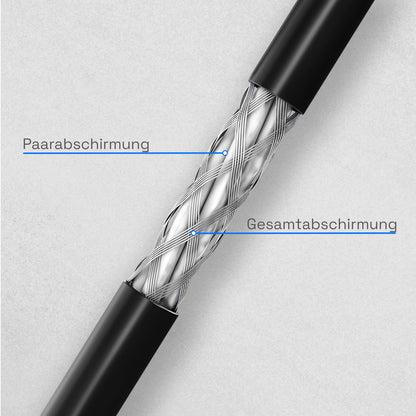 HB-DIGITAL CAT 7 Outdoor LAN Verlegekabel S/FTP 100m Schwarz