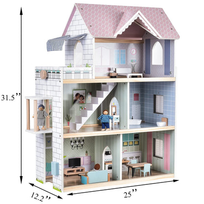 Giant bean Holz Puppenhaus – 80 cm hoch, mit Aufzug und Licht