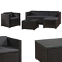 Juskys Garten Lounge Punta Cana L 4-5 Personen – Schwarz/Grau: L-förmige Sitzgruppe in Schwarz/Grau für 4-5 Personen zur Gartennutzung.