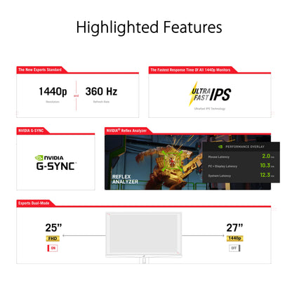 ASUS ROG Swift PG27AQN Gaming Monitor - 27 Zoll, 360 Hz