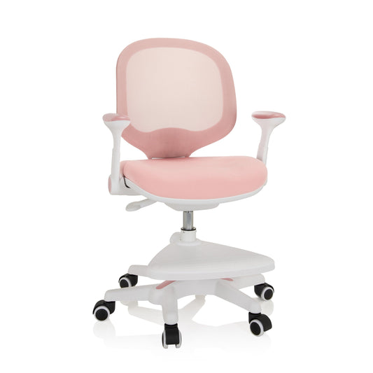 hjh OFFICE 736412 Kinder Schreibtischstuhl Kid Ergo Rosa/Weiss, ergonomischer Drehstuhl. Unterstützt Sitzhaltung am Schreibtisch.