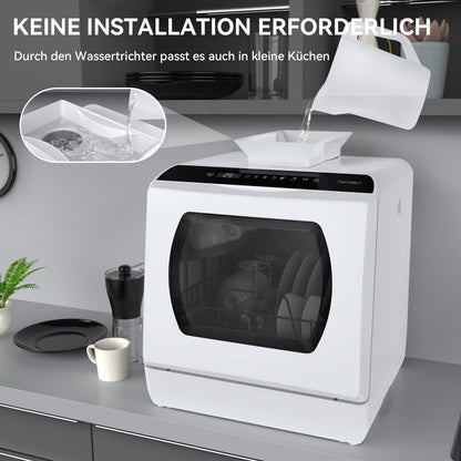 Hermitlux Mini Tischgeschirrspüler - Weiss, 4 Bestecksätze