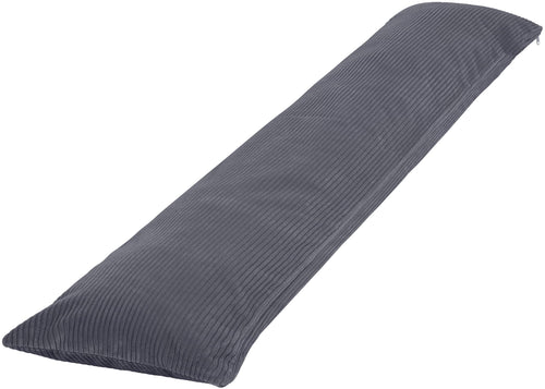 CozyKing Seitenschläferkissen mit Cordbezug, 200 x 40 cm, Grau, langes Kissen für Seitenschlaf und Stillzeit