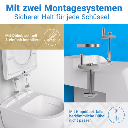 LOBENSWERK WC-Sitz D-Form LANG mit Absenkautomatik