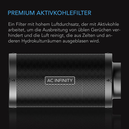 AC Infinity Aktivkohlefilter 150 mm für Grow-Zelte und Hydroponik