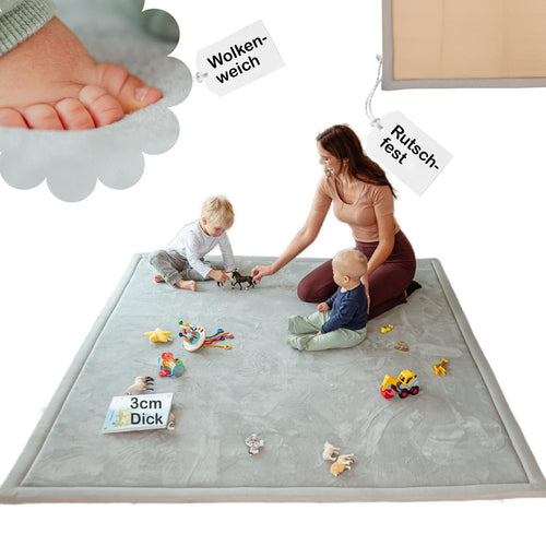 BabybeFun Krabbelmatte Baby Schaumstoffmatte – 3cm, 180x200cm. Große, weiche Schaumstoffmatte für Babys Spielbereich, stoßabsorbierend und schalldämmend.