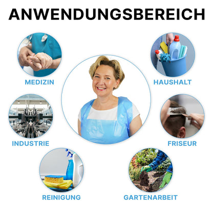 ARNOMED PE Einwegschürzen – 1.000 Stk, Blau, 75x140cm