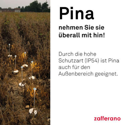 Zafferano Pina Tischlampe kabellos wiederaufladbar - Corten