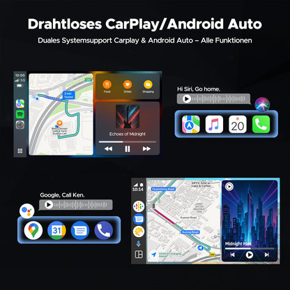 Volam Netflix Carplay Display 9" wireless CarPlay Android Auto