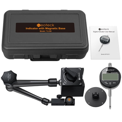 Neoteck Digitale Messuhr Set 0-25.4mm Magnetfuss Zentralklemmung