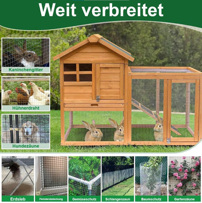 Amagabeli Drahtgitter Volierendraht 1m x 20m, 12x12mm, Feuerverzinkt