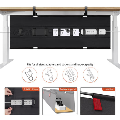 Univivi Kabelnetz Schreibtisch 120cm – Klemmbar ohne Bohren