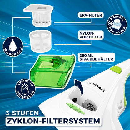 CLEANmaxx Milben-Handstaubsauger mit UV-C-Licht und HEPA-Filter