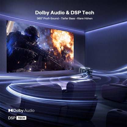 Aurzen Boom Mini Smart Beamer Google TV 4K Heimkino – Schwarz