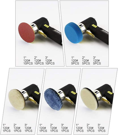 Anesty Druckluft Exzenterschleifer Mini Poliermaschine Set 25/50/75 mm
