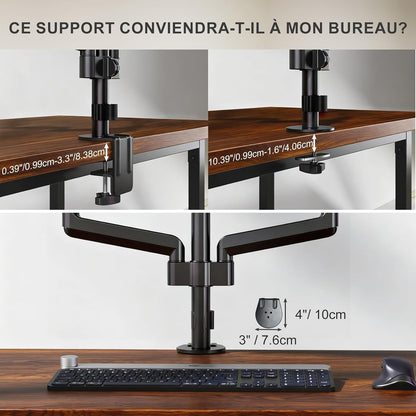 WALI Monitorhalterung 3 Monitore, Tischhalterung bis 32 Zoll, schwarz