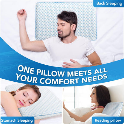 Iwacool Kühlkissen Memory Foam 40x60 für Bauch- und Rückenschläfer