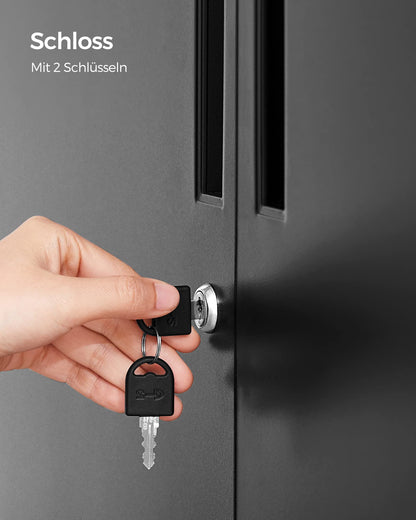 SONGMICS OMC013B01 Abschliessbarer Aktenschrank – mattschwarz