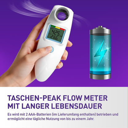 Nascool Peak Flow Meter PEF-1, digitales Spirometer mit LCD