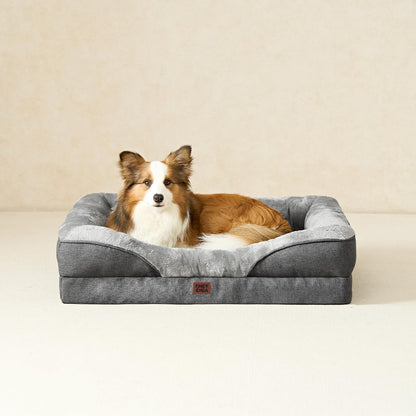 EHEYCIGA Orthopädisches Hundebett Memory Foam Mittel Grau
