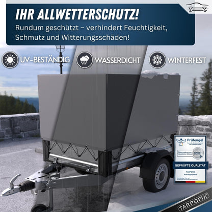Tarpofix Anhänger Hochplane PVC 208x114x90 cm – Grau