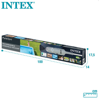 Intex Unterwasser Handheld Pool-Staubsauger Akkubetrieben Grau