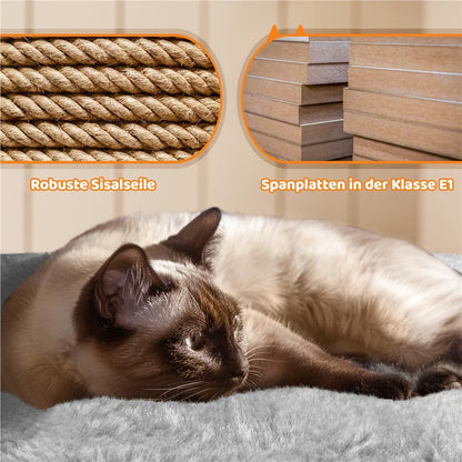 Yaheetech Kratzbaum 174 cm Katzenbaum – Gross, Kletterbaum Hellgrau